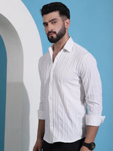 White Striped Casual Shirt for Mens.-SF-937White